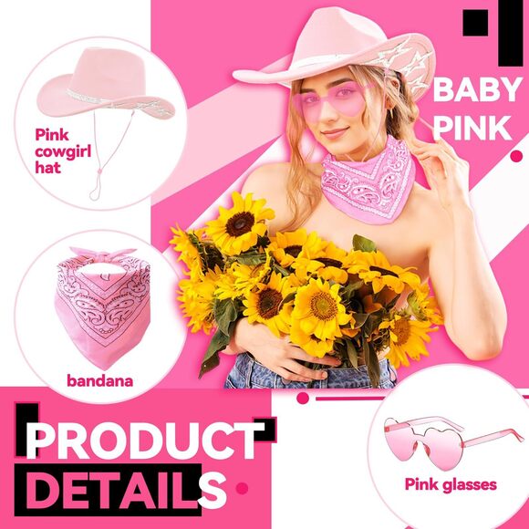 4842 Cowgirl Hat And Bandana Heart Sunglasses Glitter Rhinestone Star